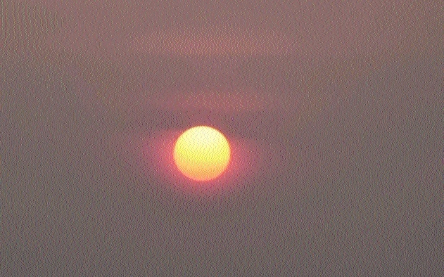 Sun turns into a red ball