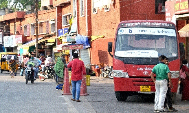 Metro bus awaiting passen