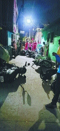 Two wheelers damaged by h