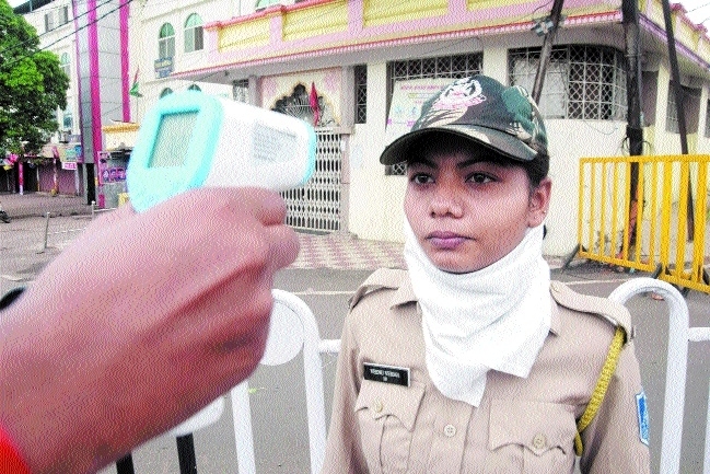 A lady cop being screened