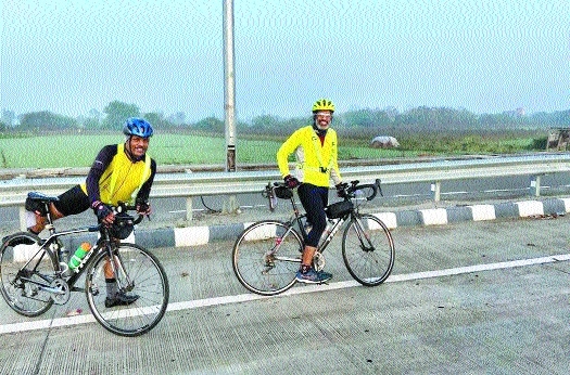 Two of the 30 cyclists