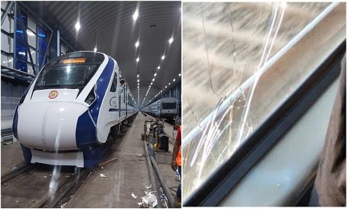 Stone pelting on Vande Bharat