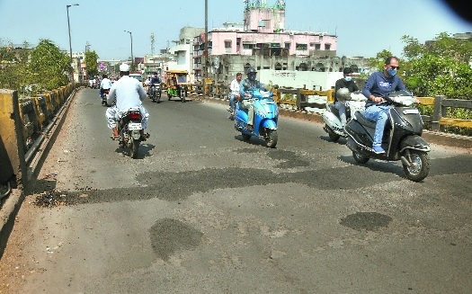The road repair work
