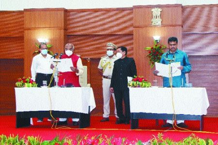 Manik Saha sworn in as Tripura CM