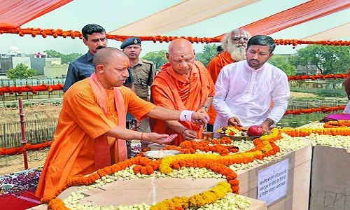 UP CM lays foundation stone of Ram temple’s sanctum sanctorum - The ...