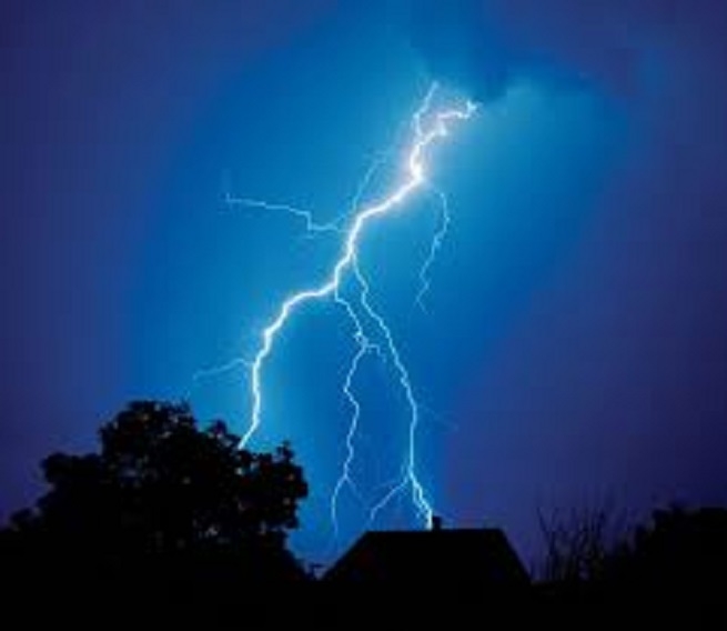 Lightning strikes airport tarmac