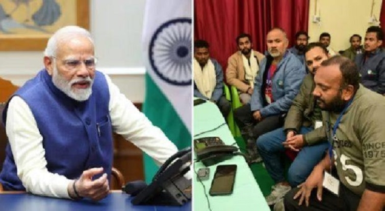  PM interact with Rescued workers  