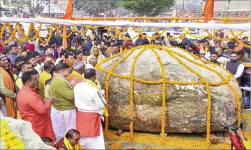Rare rocks for Lord Ram idol reach Ayodhya from Nepal