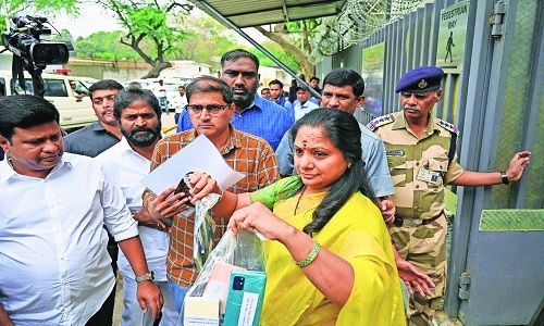 BRS leader K Kavitha submits phones to ED