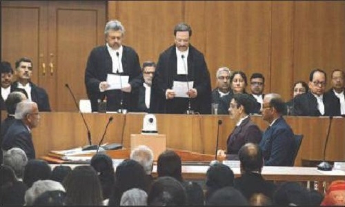 Seven judges administered