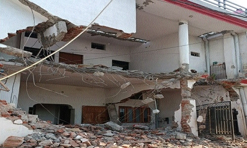 Illegal construction near Katra Khermai Mandir razed - Vimarsana News