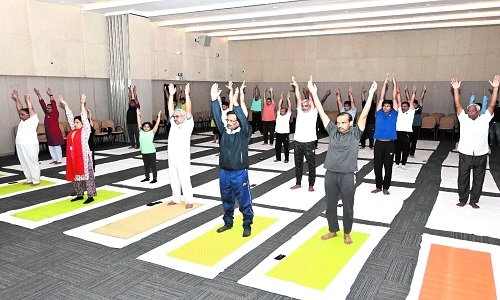 Yoga performed at Madhya Pradesh
