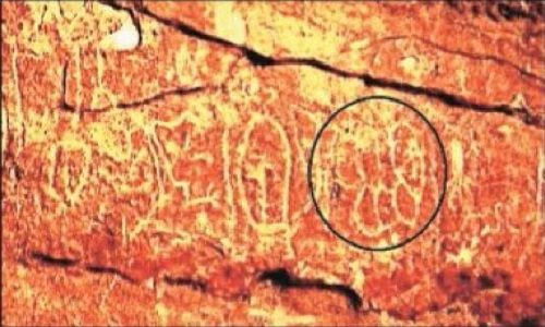 carving on cave wall