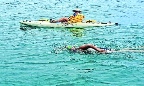 Duble solo swims Catalina