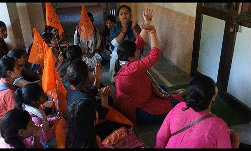 ABVP members protest 
