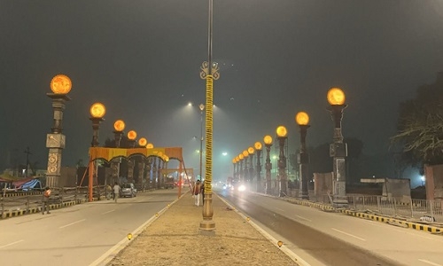 Longest line of solar street lights