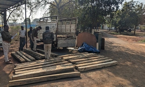 34 logs of illegal teakwood seized, two arrested by Gosalpur police - Vimarsana News
