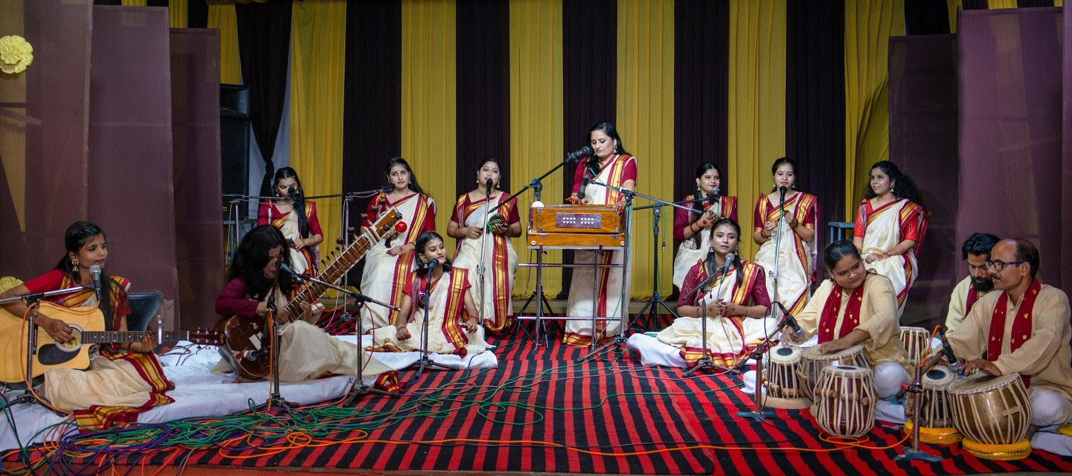 Members of musical group present Rabindra Sangeet