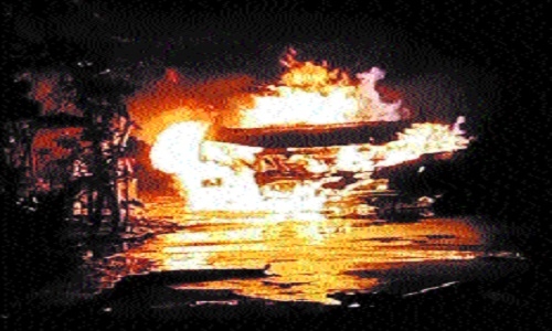 Fire at scrap center