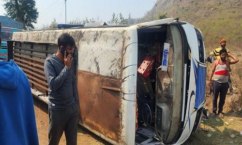 Highway horror: 30 hurt, 4 critical as bus overturns in Katangi