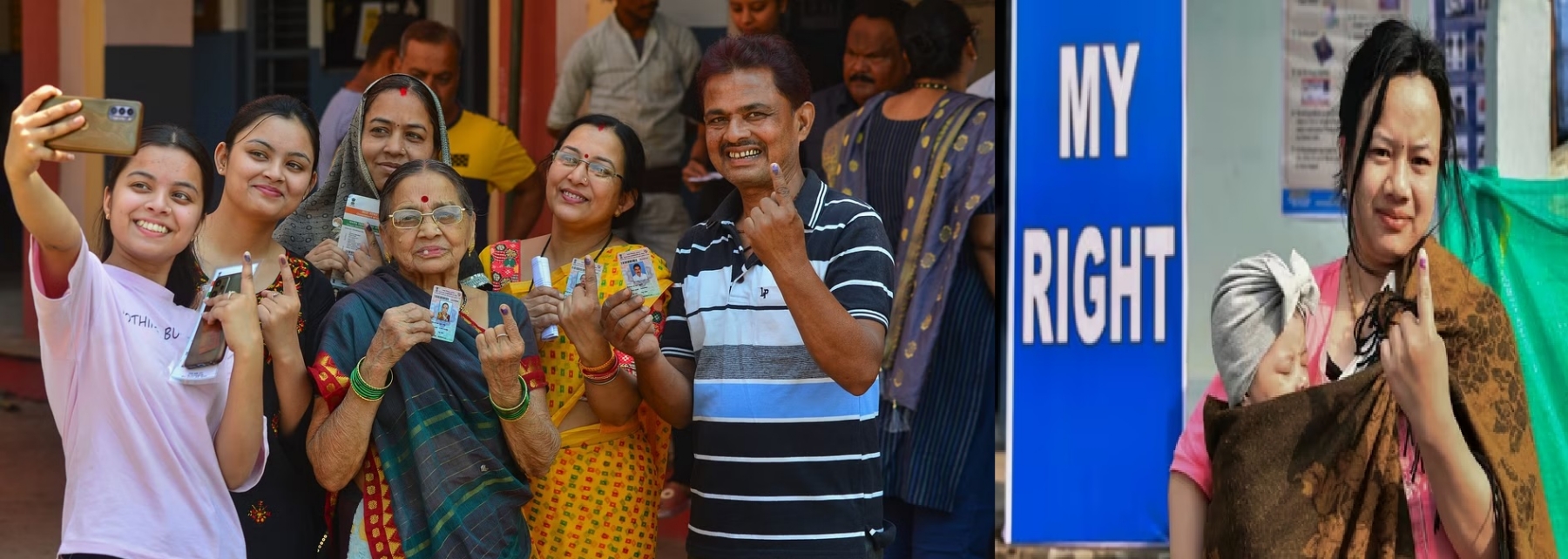Voters take selfie jabalpur