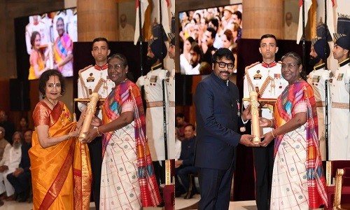 Cine stars Vyjayanthimala, Chiranjeevi, late Fathima Beevi bag Padma awards