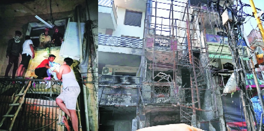 A newborn baby being rescued 