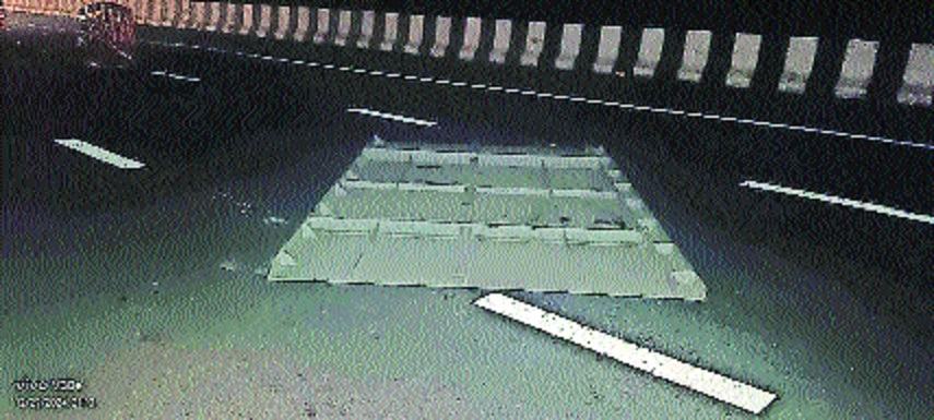 The metal sheet that fell from a truck on the Samruddhi Expressway