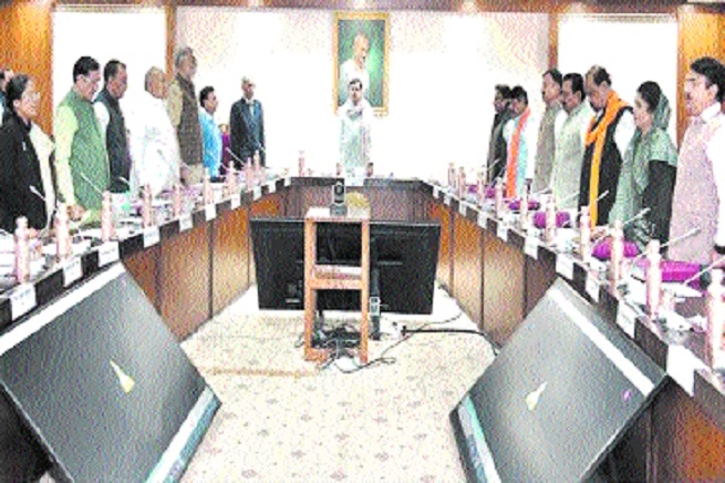 Chief Minister Dr Mohan Yadav during the Cabinet meeting