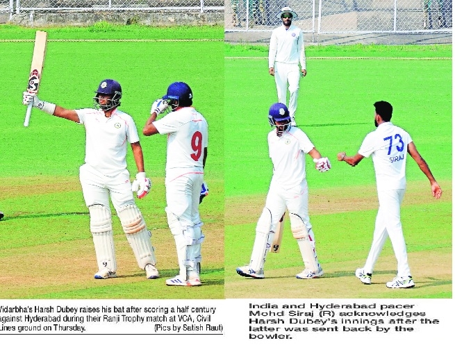 Dubey overpowers Siraj  after Hyderabad stifle Vidarbha