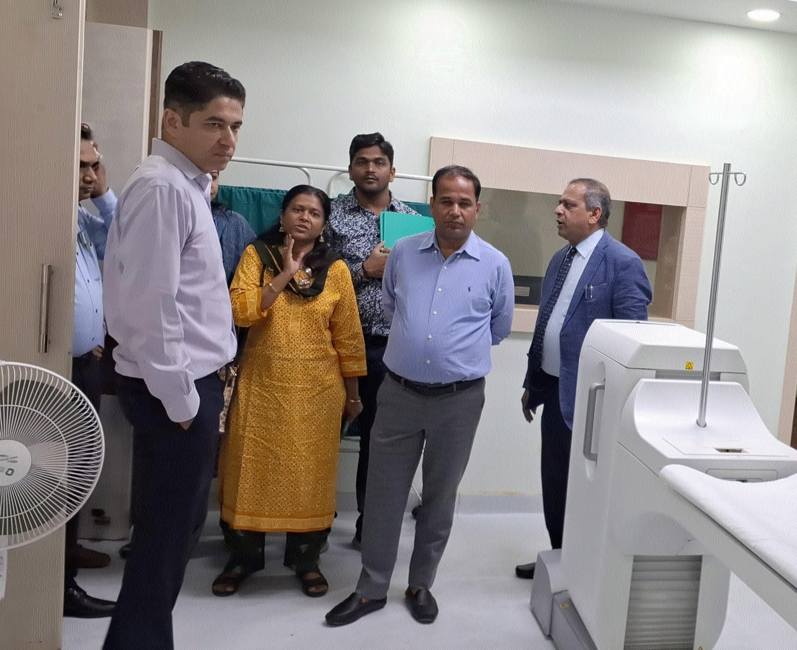 Health Secretary Amit Kataria along with Collector Dr Gaurav Singh inspecting Dr Bhim Rao Ambedkar Memorial Hospital