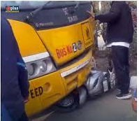 Scooterist  hurt after hit by school van