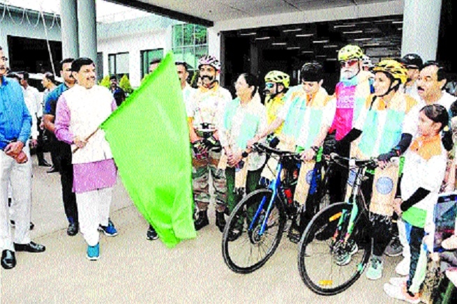 Chief Minister Dr Mohan Yadav flags