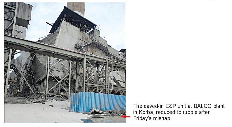 ESP collapses at BALCO plant in Korba