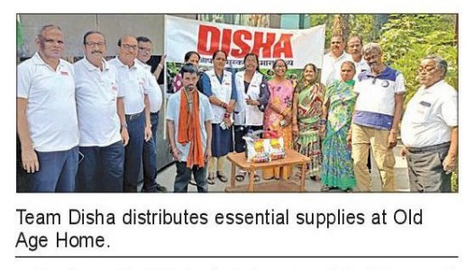 Team Disha distributes essentialsupplies at Old Age Home