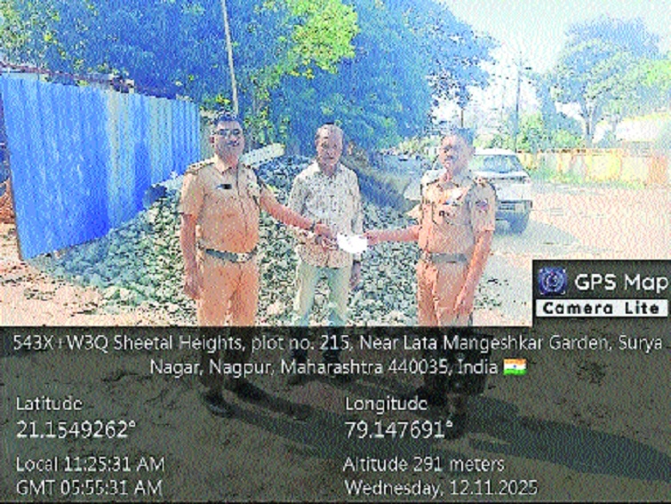 Debris dumped by roadside during ongoing construction saw 