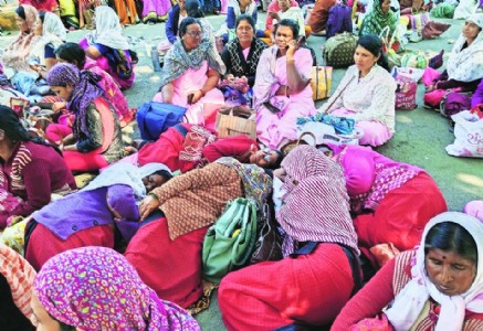 Cold night, Colder response Thousands of protesters stay put on Tekdi Rd