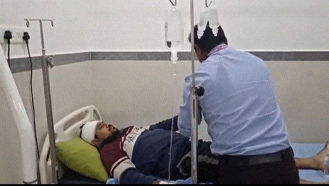 One of the injured persons admitted at a hospital