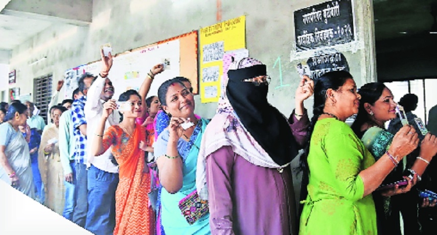 Voters exercising their franchise