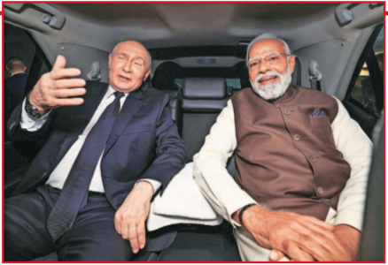 Modi breaks protocolto receive friend Putin