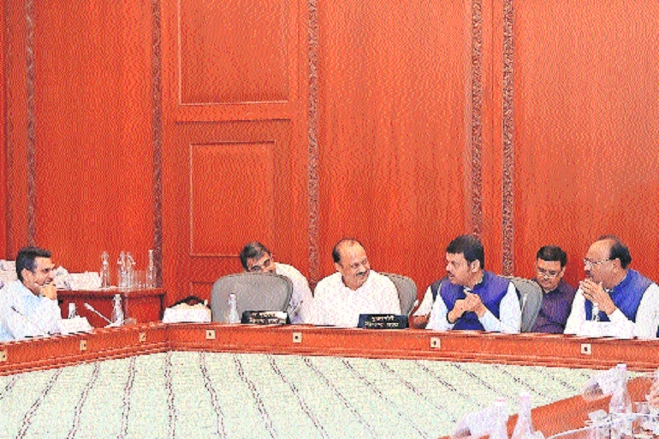 CM Devendra Fadnavis addressing the meeting in Mumbai DyCM Ajit Pawar