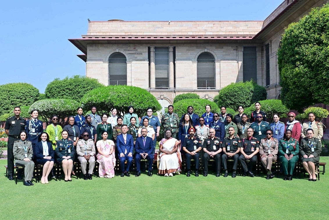 President Droupadi Murmu poses 