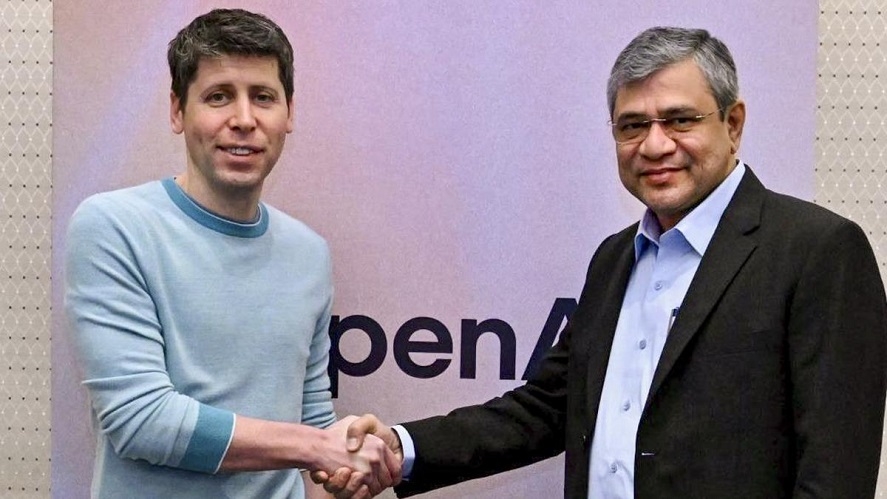 Ashwini Vaishnaw with OpenAI CEO Sam Altman