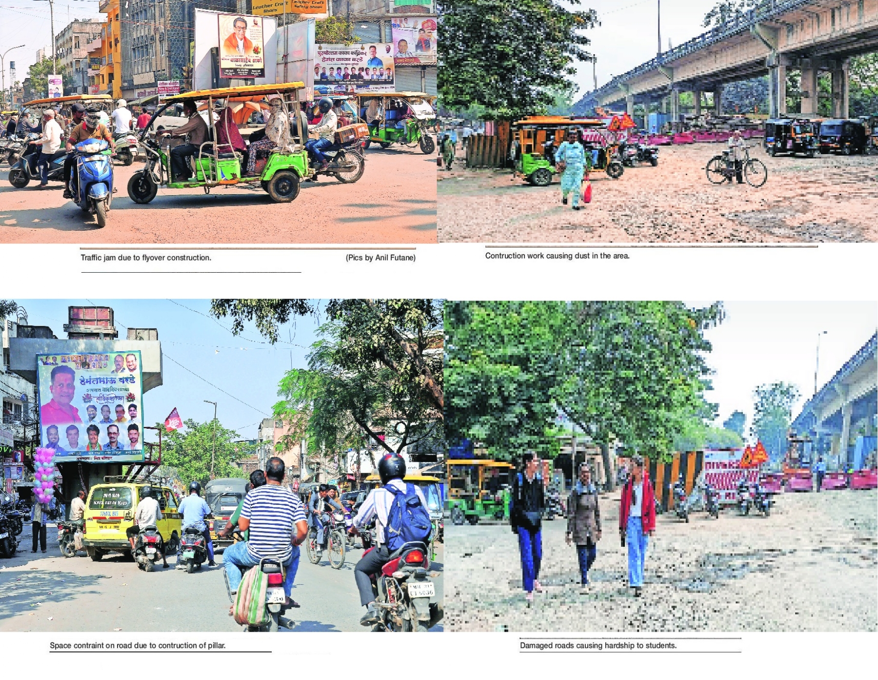 Traffic jam due to flyover construction new
