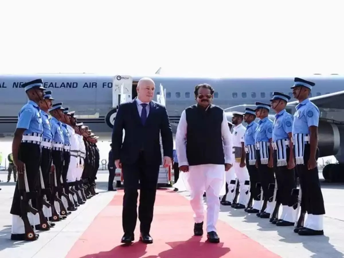 New Zealand PM Luxon arrives 