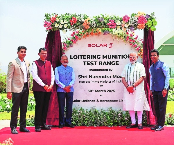 PM Narendra Modi inaugurating the new facility at Solar Industries 