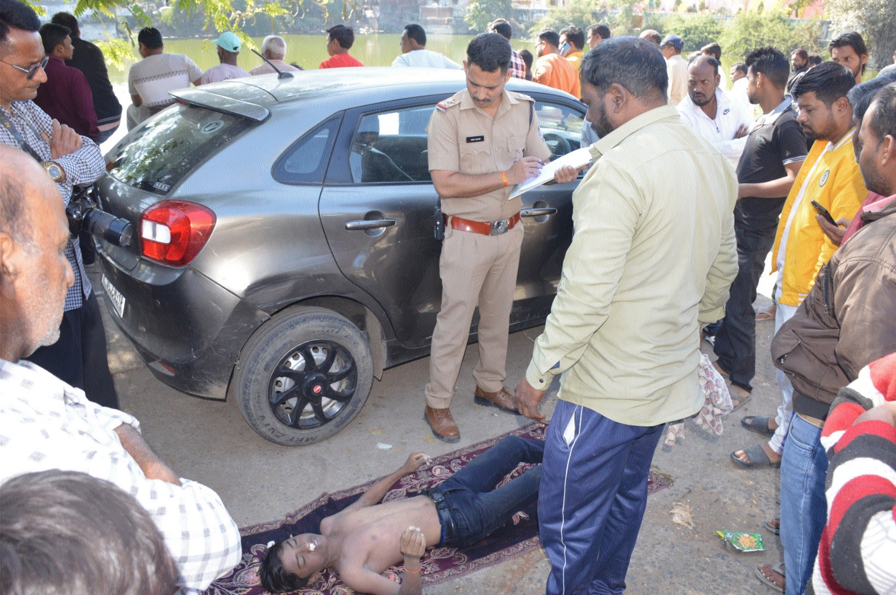 Police preparing panchnama after taking 