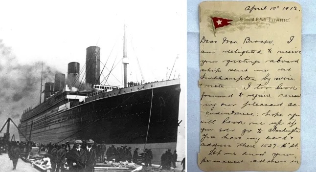 Letter written onboard Titanic before