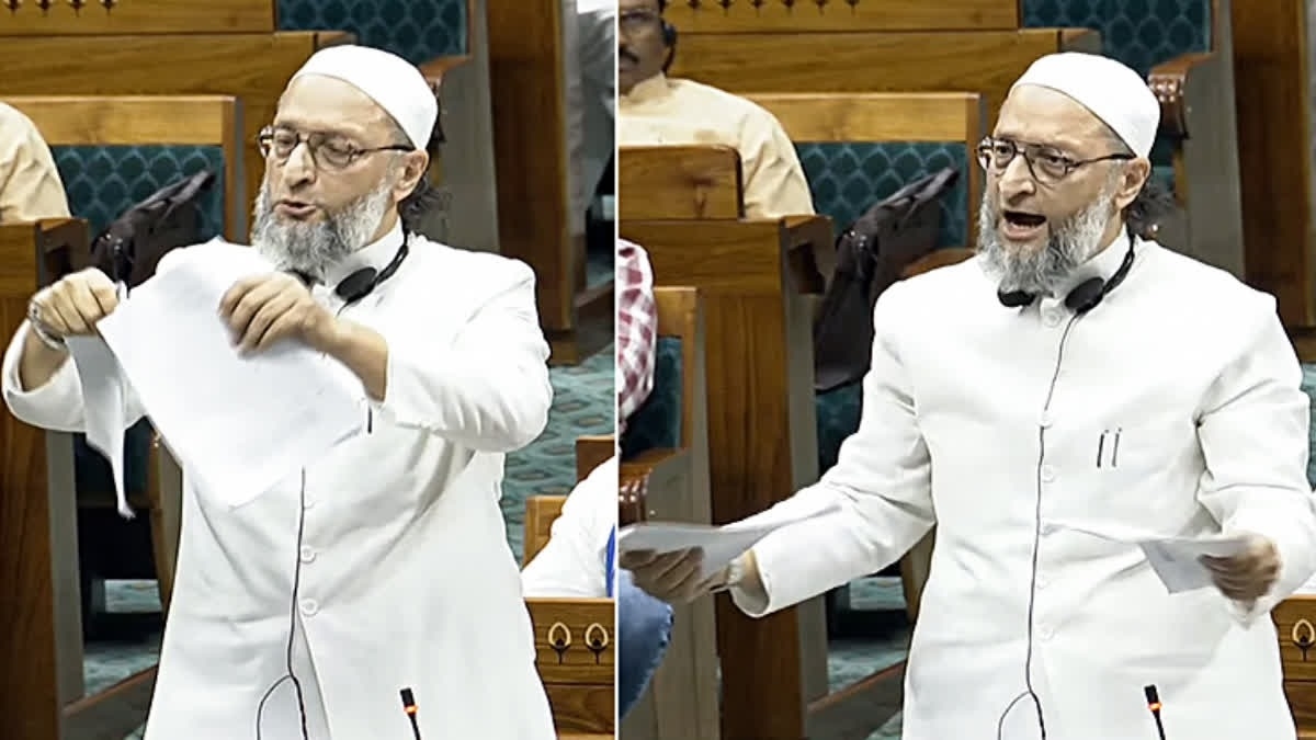 Owaisi tears up Waqf Bill during 