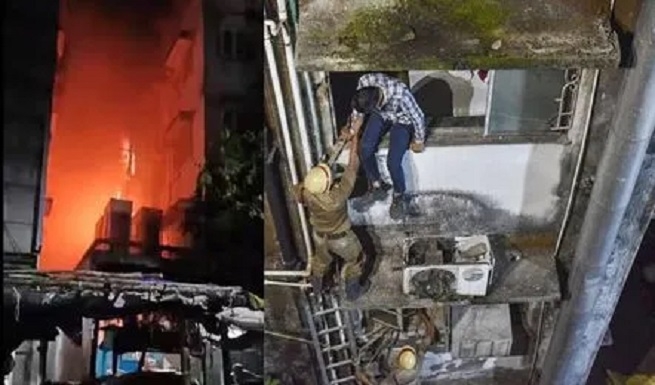 Rescue operations underway after a massive fire